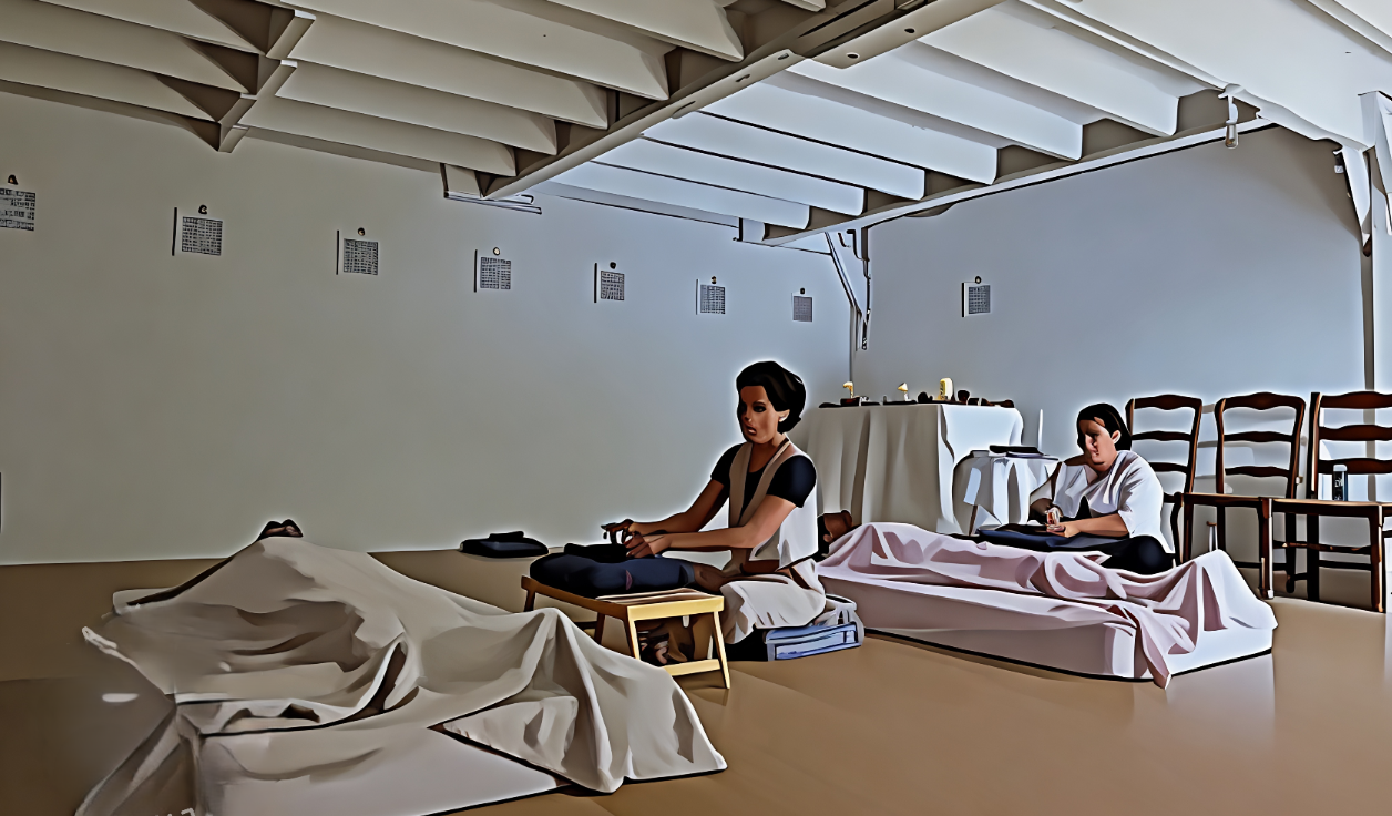 Apprentis Coachs et Thérapeutes Holistiques en pratique à l’Académie Holistique, intégrant les enseignements de Naama Gabbay pour leur évolution intérieure