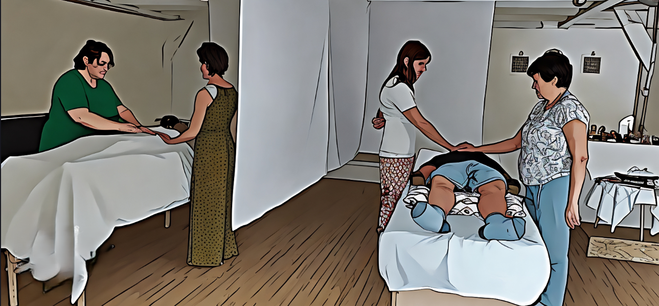 Groupe d’étudiants en pratique des séances holistiques guidés par Naama Gabbay, développant à la fois leurs compétences et leur transformation personnelle